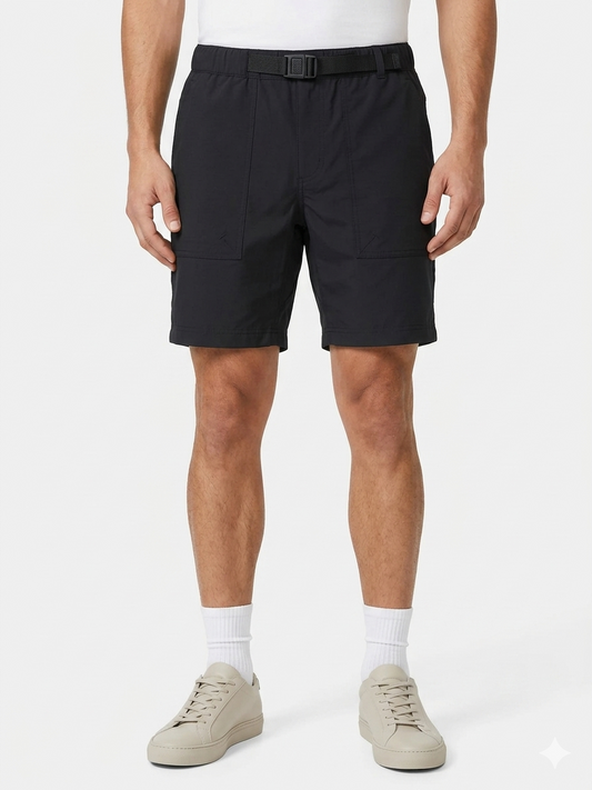 Poly Ribston Belted Hiking Short Black