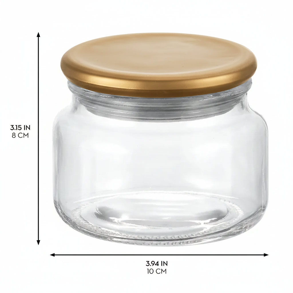 Gracie Glass Jar 280 ML Clear/Soft Brass