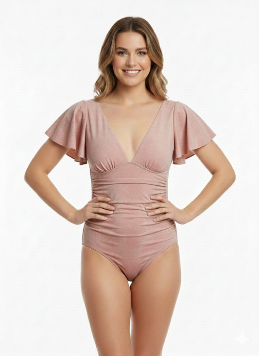 Ladies 1pc Swimsuit Rose Old  - Joan Vass