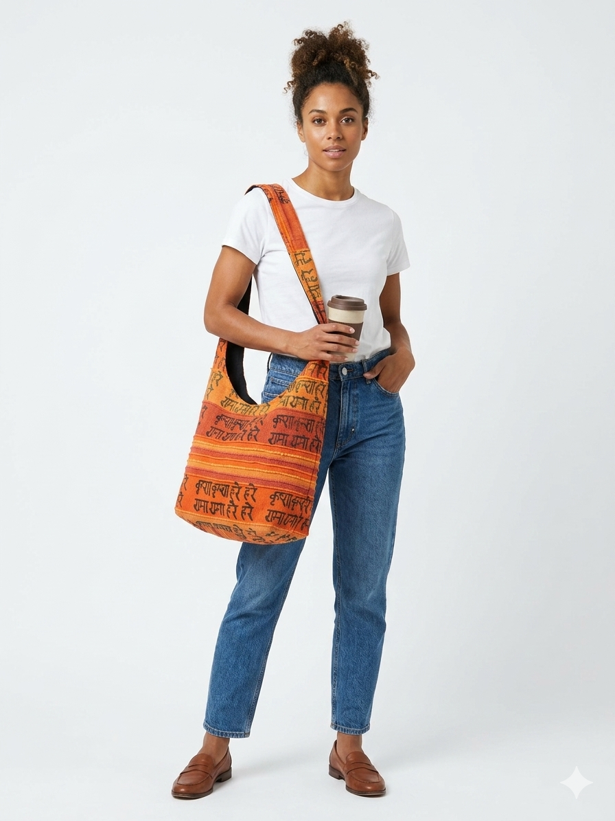 Bag  Orange-Black Print    - Etnia Negra