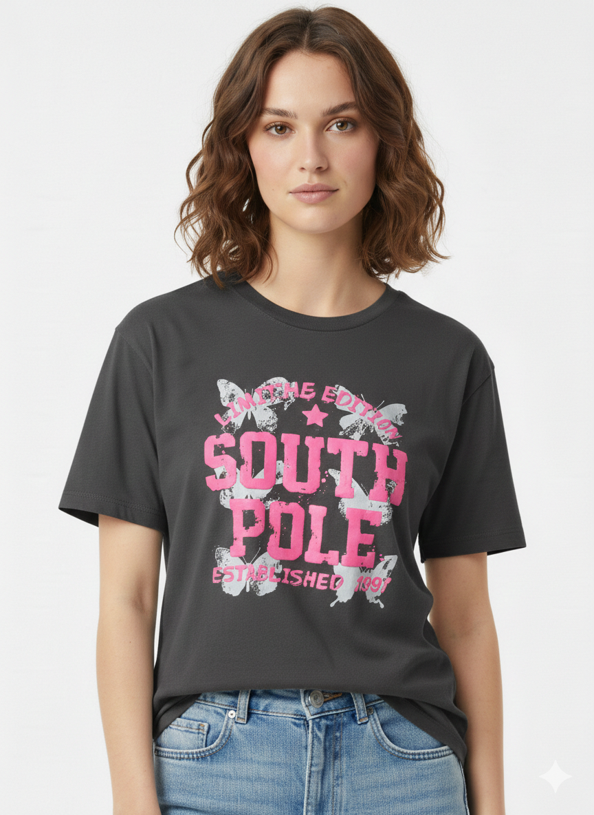Fitted Graphic T-Shirt Faded Black