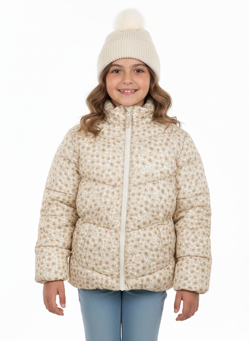 GWP Leopard Print  Puffer Cream