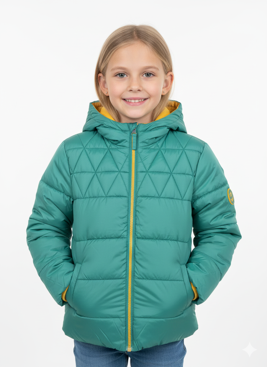 New Solid Puffer Dark Green