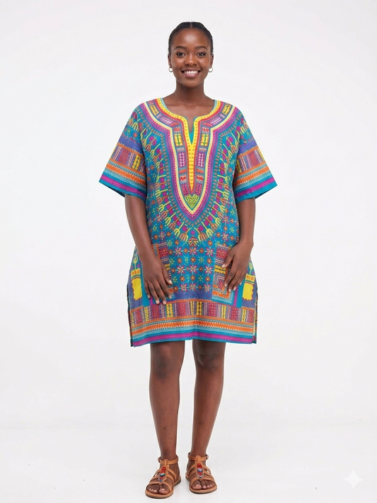 Kaftan Short Multi-Color Print  - Etnia Negra