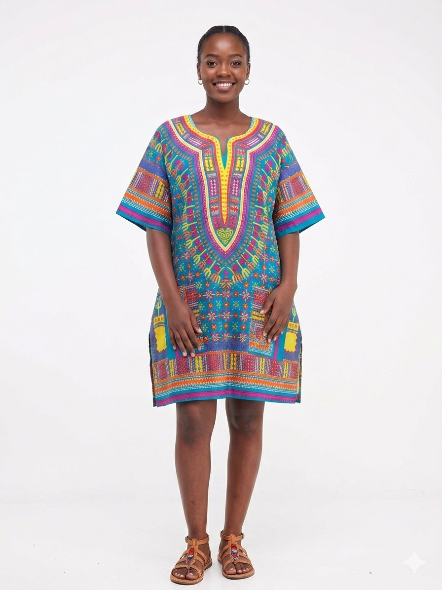 Kaftan Short Multi-Color Print  - Etnia Negra