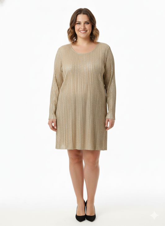 Gold Long Sleeve a line Short (Plus Size)  - Marina