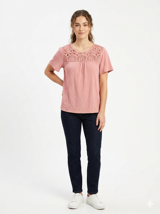 Short Bell Sleeve Crochet Sugar Swizzle / Rosette