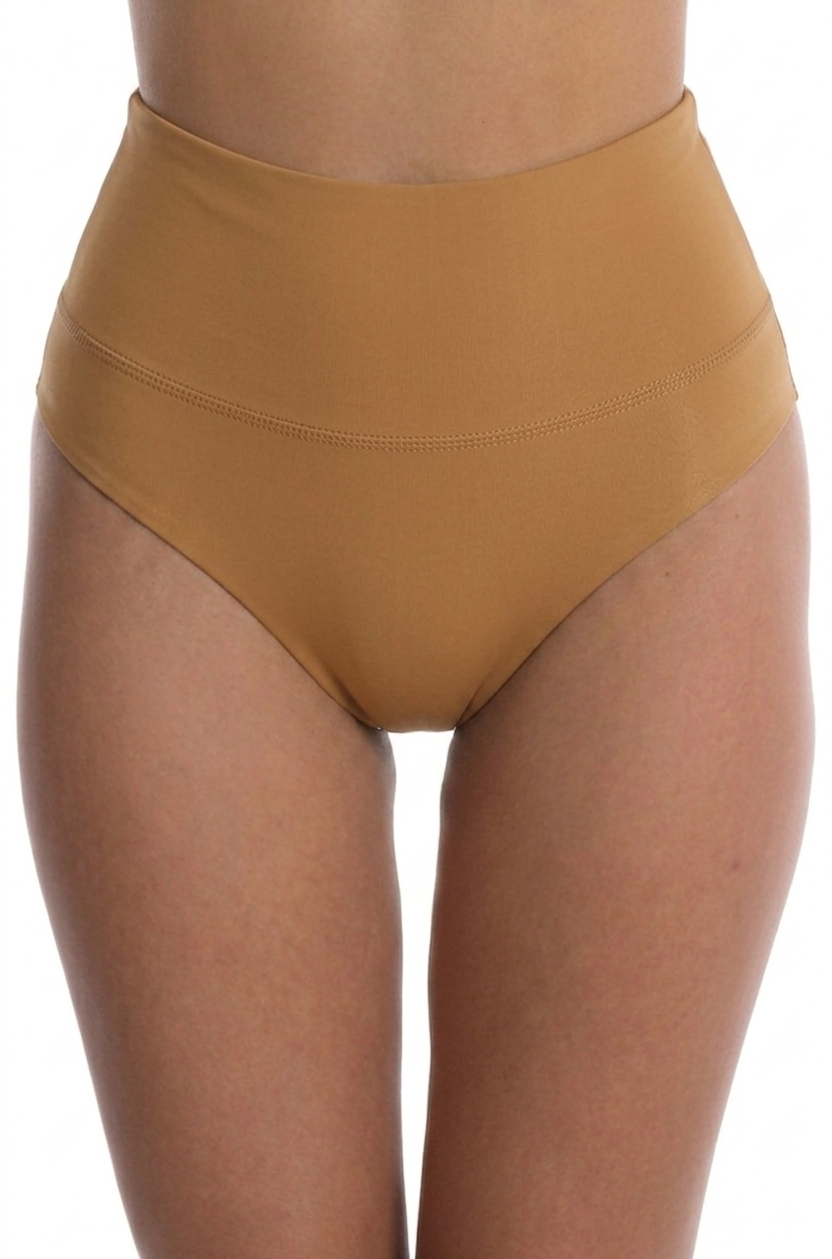 Scuba Mid- Waist Brief W / DL Layer WB Black-Camel-Beige