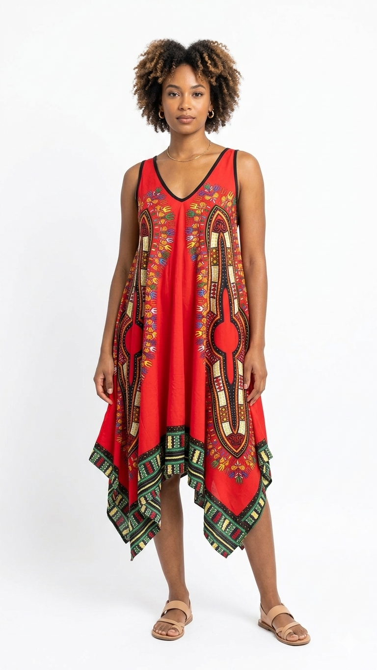 Dashiki  Scuba Multi Color Dress