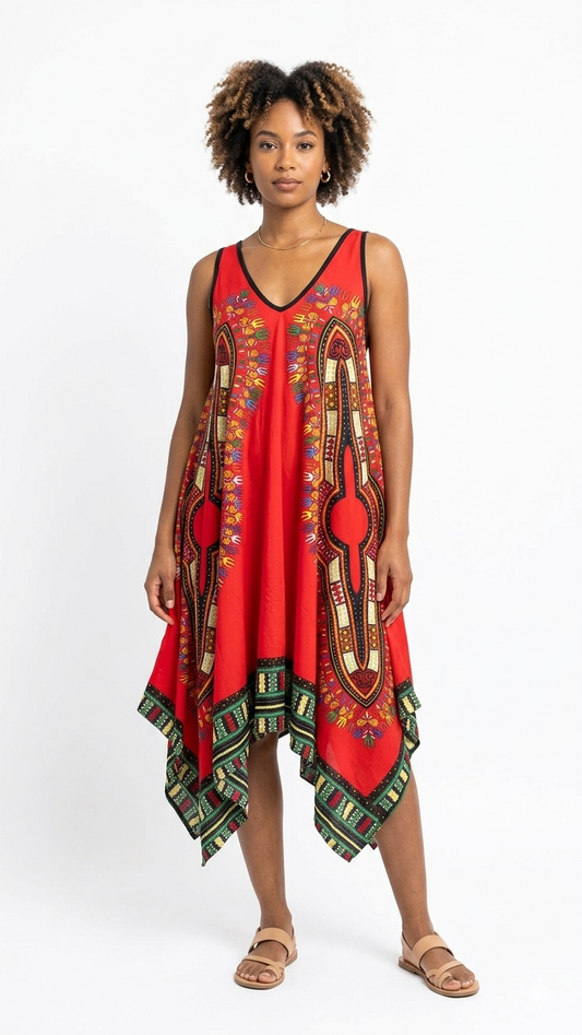 Dashiki  Scuba Multi Color Dress