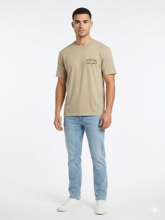 Jumping Fish Graphic Tee Fawn Heather