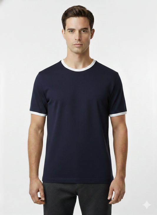 T-Shirt  Pique Black - Luigi Baretta