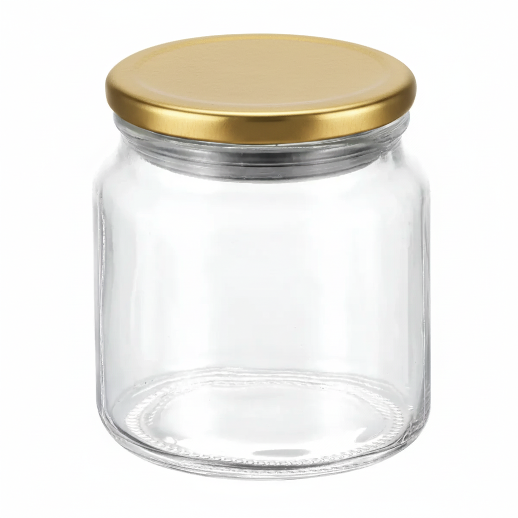 Gracie Glass Jar 480 ML Clear/Soft Brass