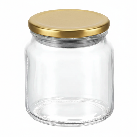 Gracie Glass Jar 480 ML Clear/Soft Brass