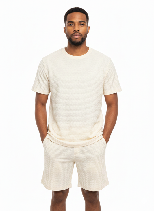 2-Piece set of Men's Off White Shorts  - Just Blu