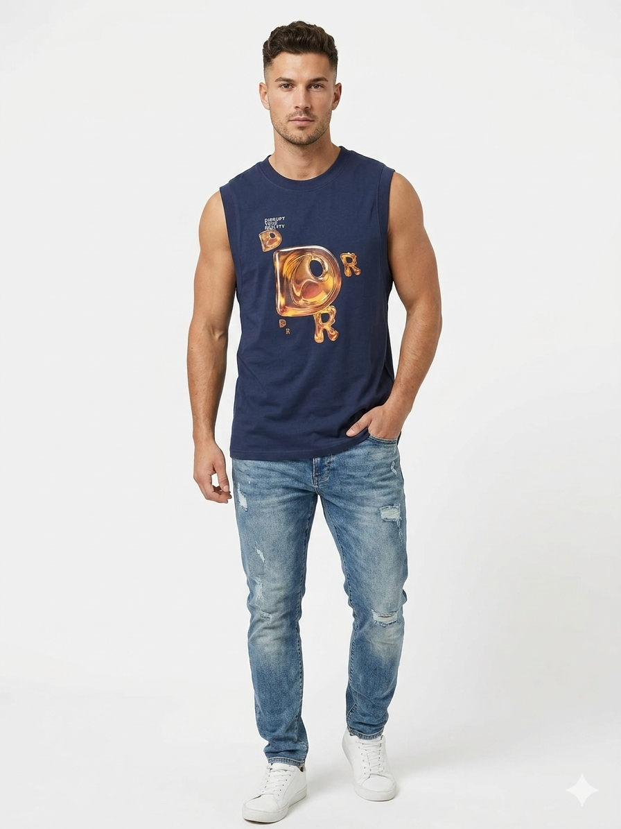 Camiseta Caballero  Azul Marino Disrupt Your Reality