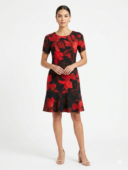 Dress Short Black-Red- Shelby & Palmer