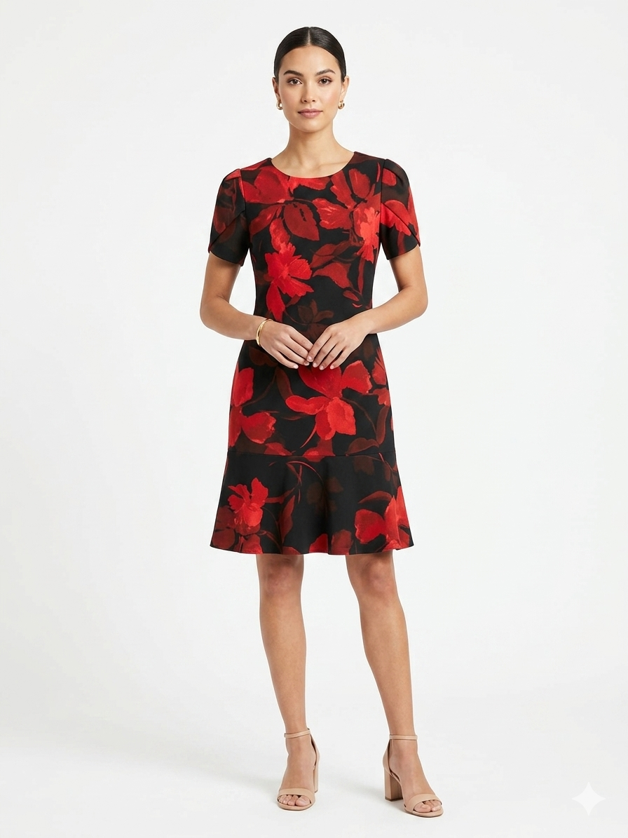 Dress Short Black-Red- Shelby & Palmer