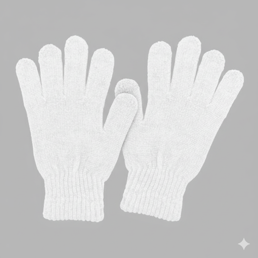 CHENILLE STRETCH GLOVE WHITE