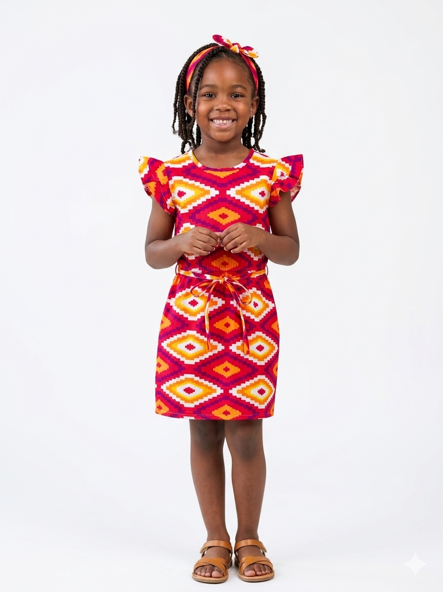 Vestido Rojo Multi  niña - Etnia Negra