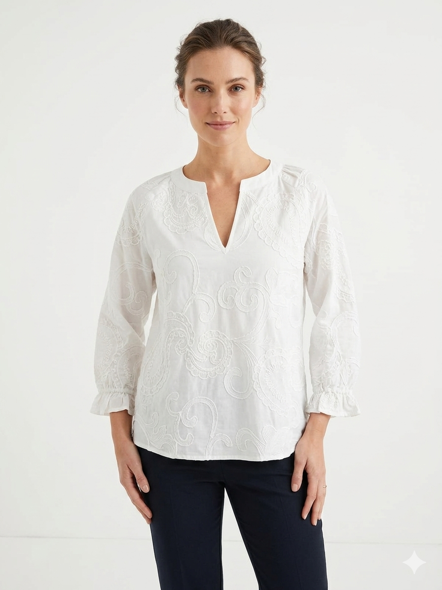 Blouse 3D Rope White