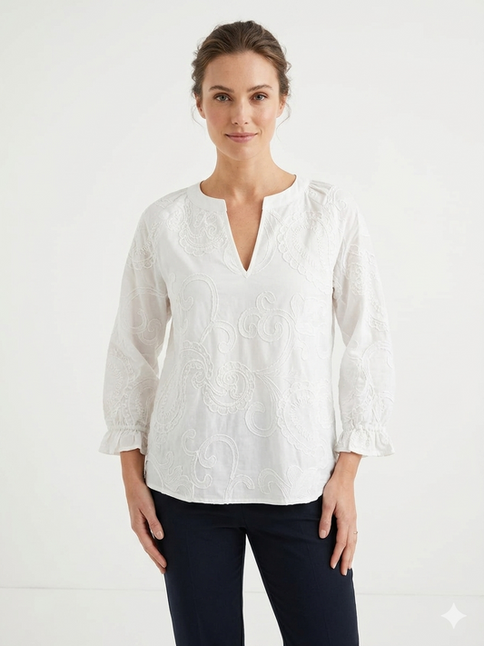 Blouse 3D Rope White