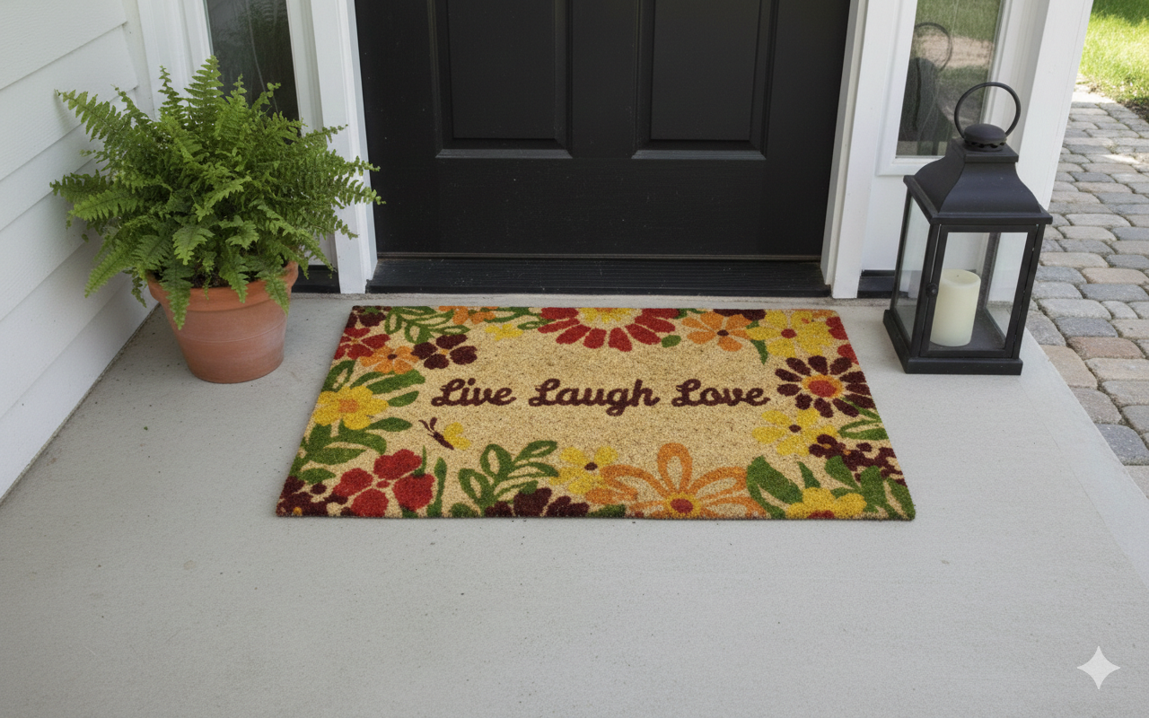 Mat Printed Coir 18x28 Live Love Laugh