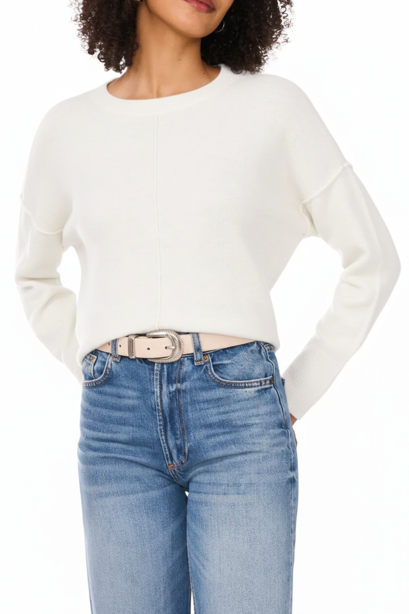 White Center Seam Crewneck - Ninety