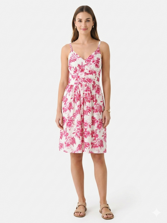 Strappy Ruched Waist Date Rose Combo