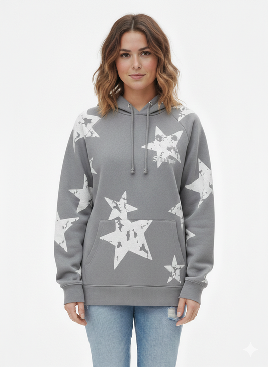 Star Puff Hoodie Grey