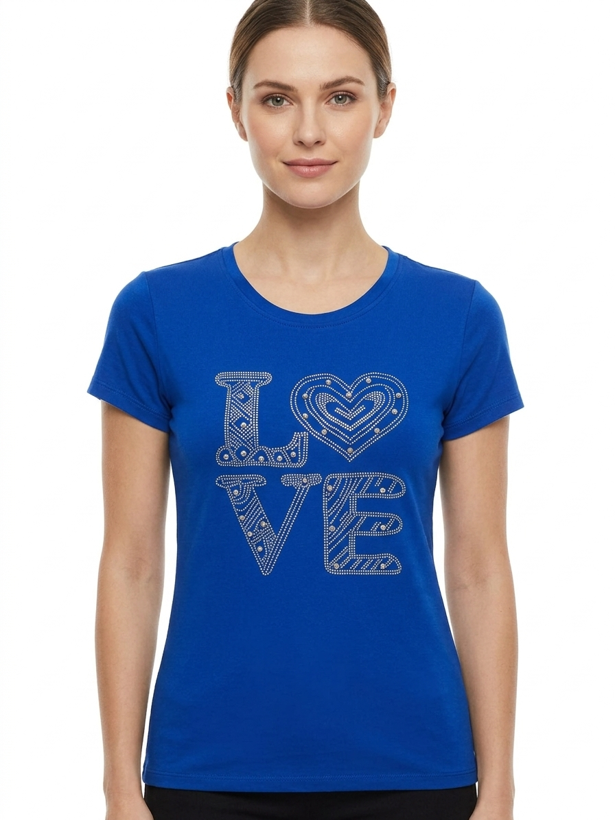 Diamonds Love Top Blue