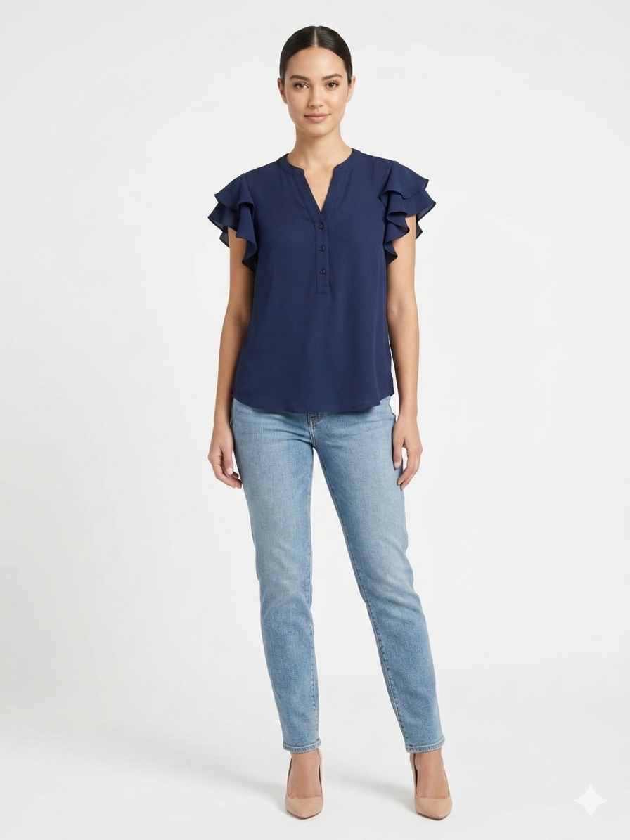 Blouse Navy Blazer  - Zac & Rachel