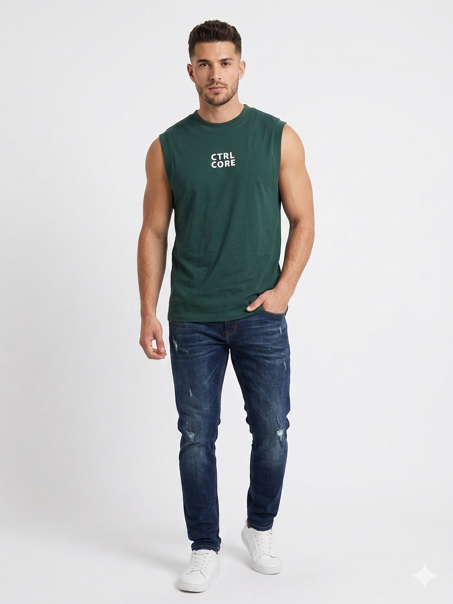 Camiseta Caballero  Verde Ctrl Core