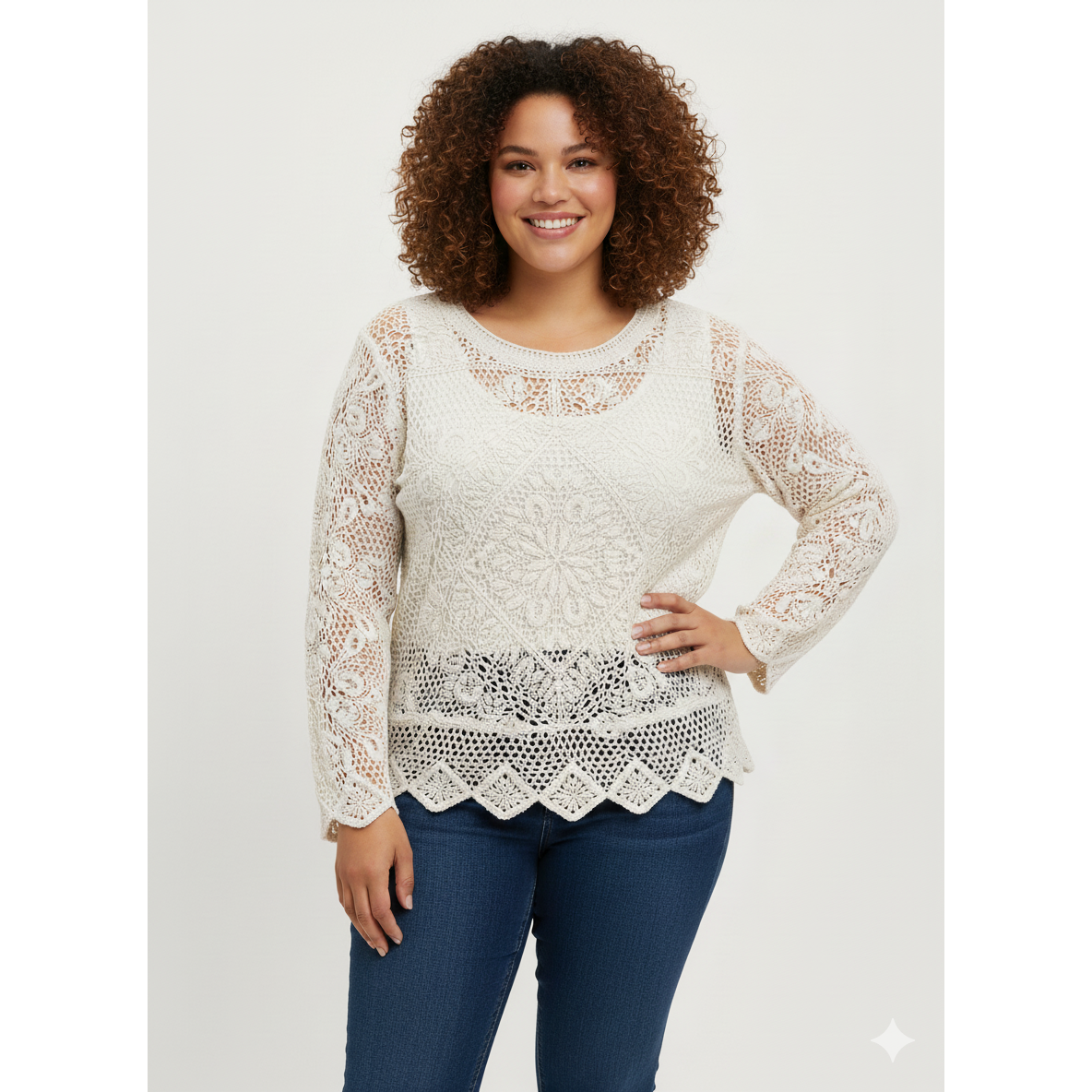 Plus Ivory Knitted Sweater - Ruby Rd