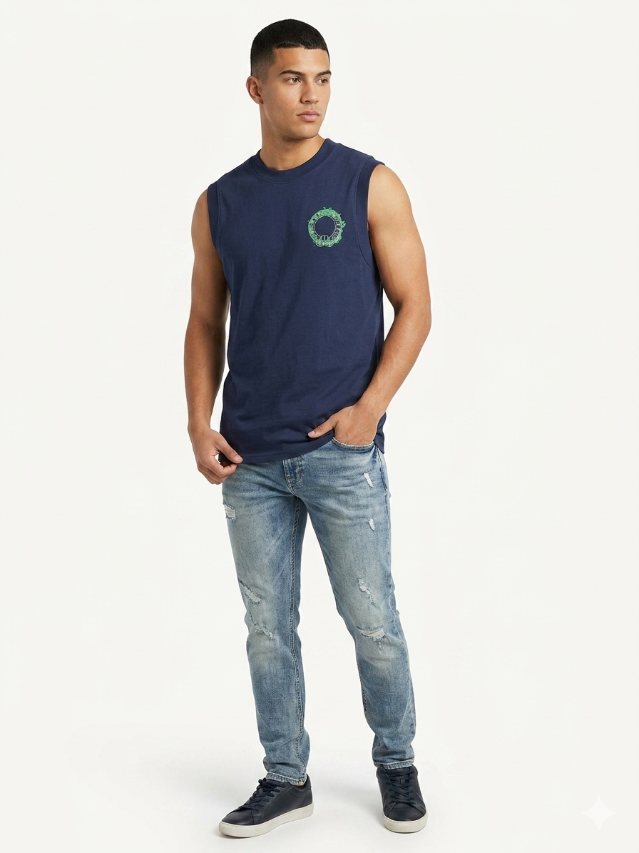 Camiseta Caballero  Azul Marino