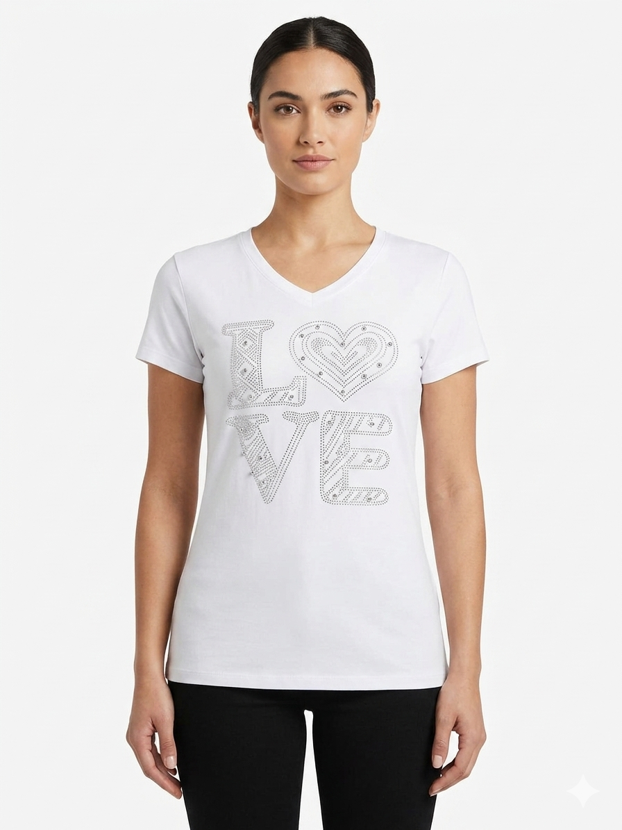 Diamonds Love Top White