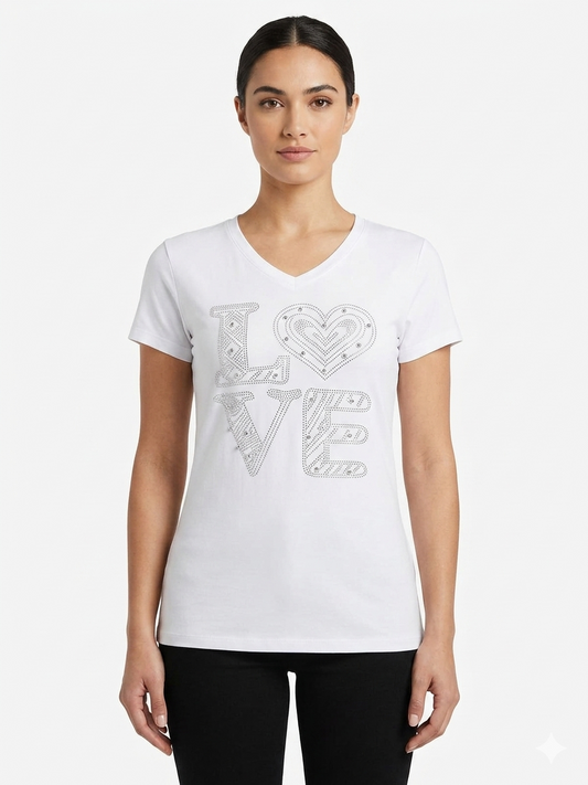 Diamonds Love Top White