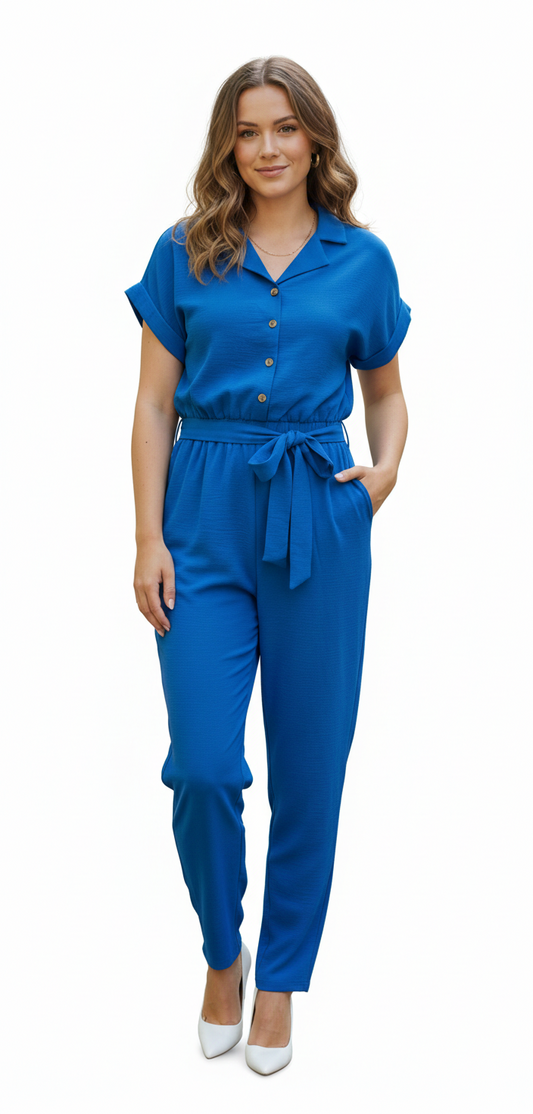 Solid Airflow Jumpsuit Electric Blue