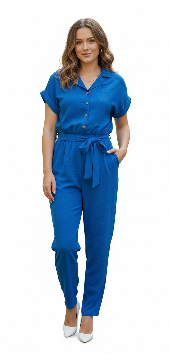 Solid Airflow Jumpsuit Electric Blue