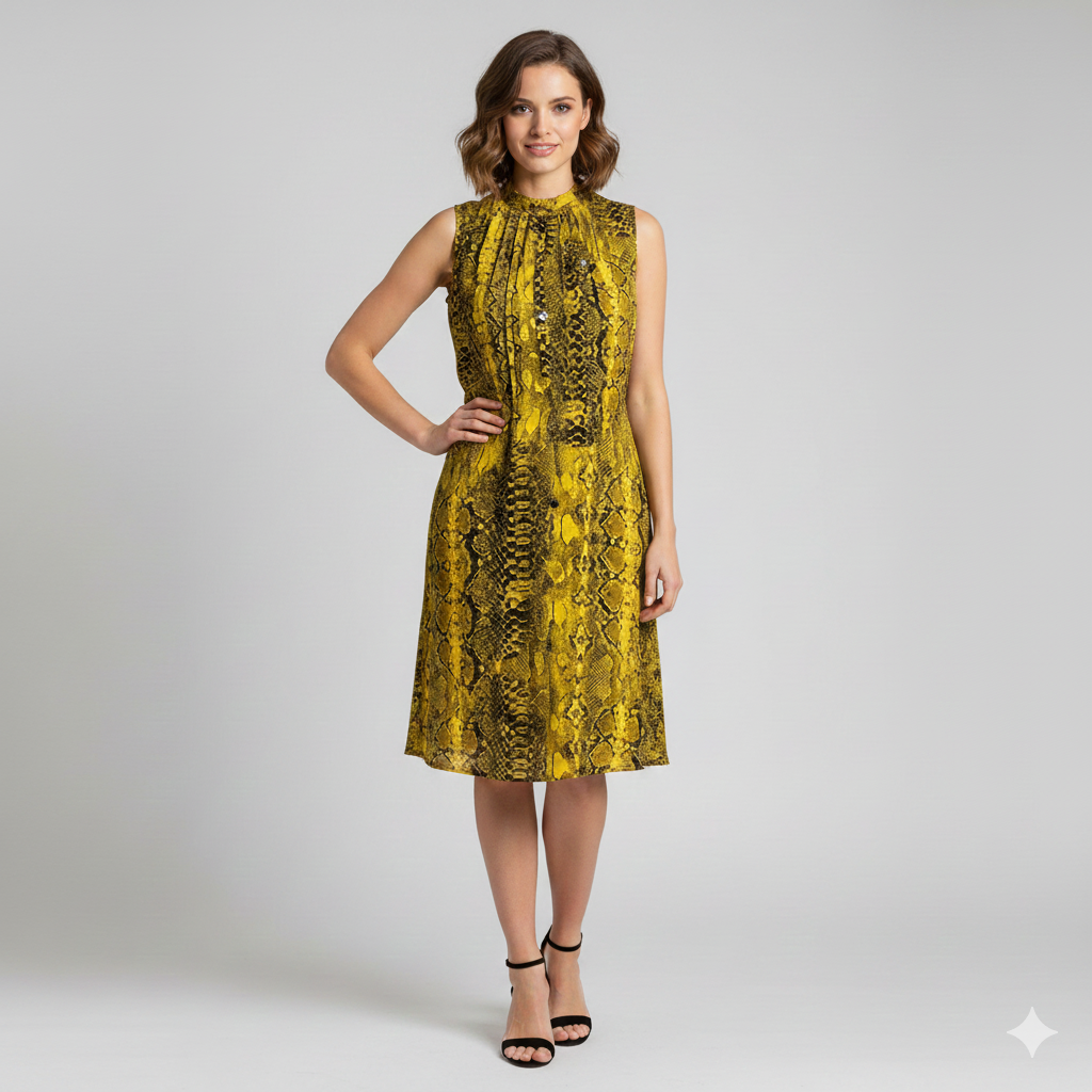 Dress Yellow Gold Print  - Nanette Lepore