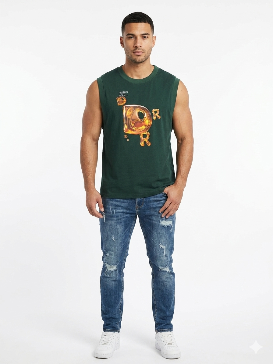 Camiseta Caballero  Verde Disrupt Your Reality