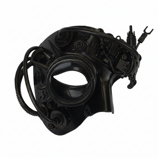 Black Cyborg Steampunk Mask