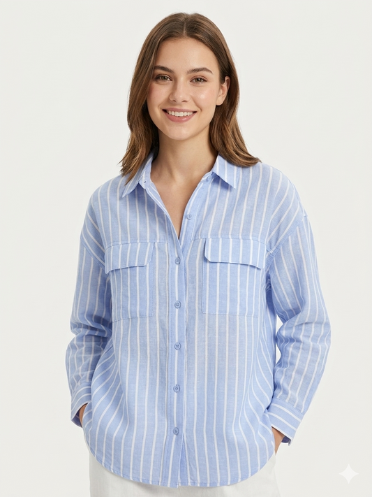 Ladies Shirt , Blue White