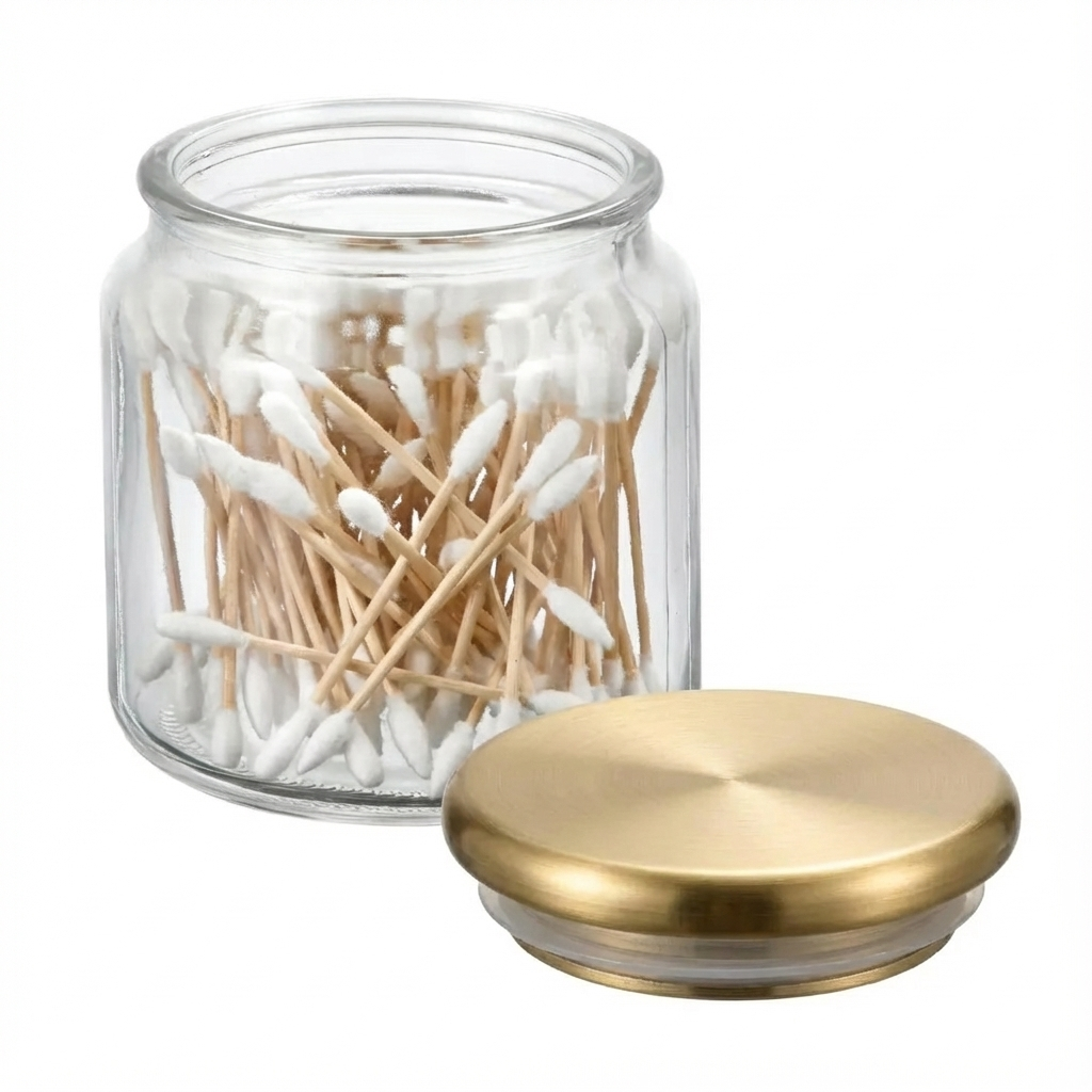 Gracie Glass Jar 480 ML Clear/Soft Brass