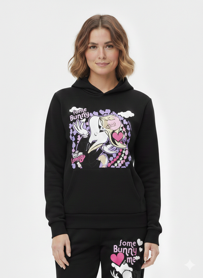 Sudadera básica con capucha de Lola Bunny, color negro