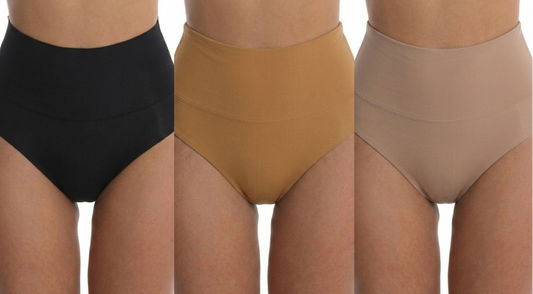 Scuba Mid- Waist Brief W / DL Layer WB Black-Camel-Beige