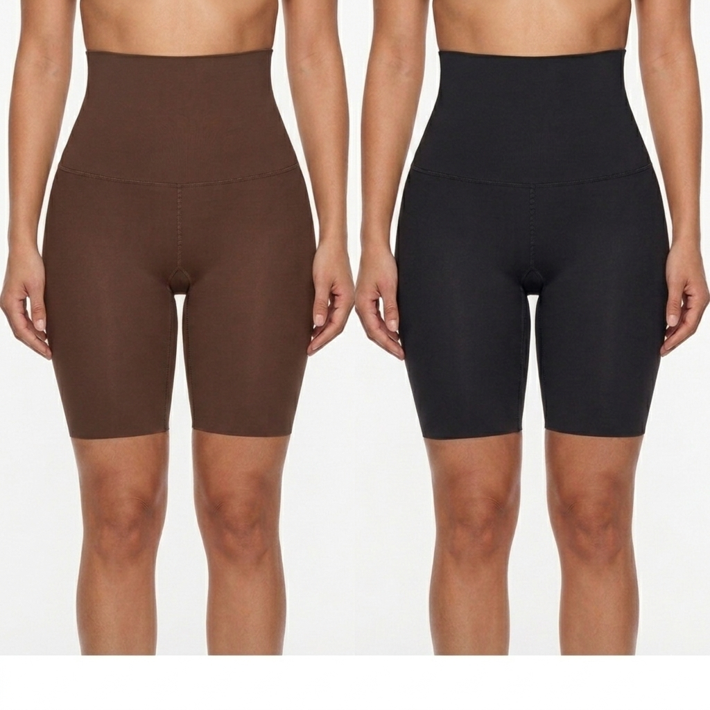 Scuba High - Waist Thigh W/ Layer Black-Mocha