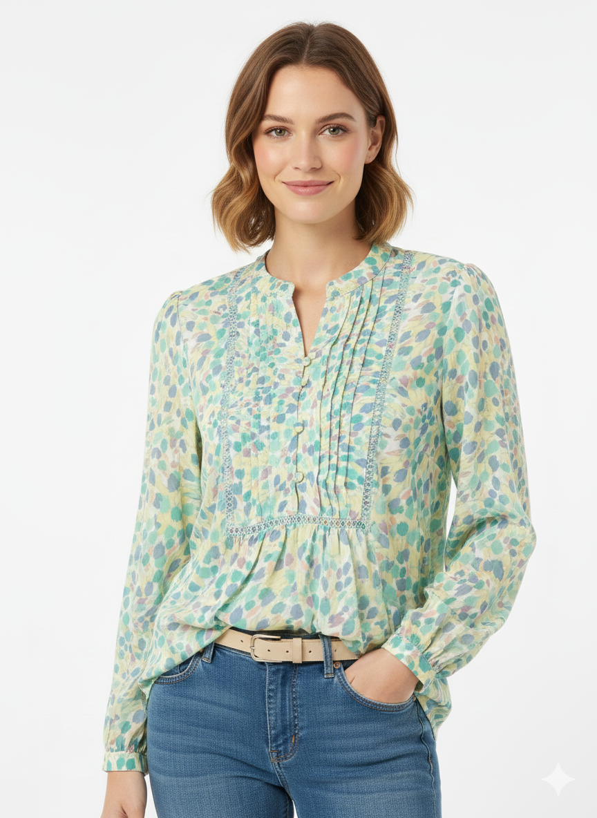 Blouse Coconut/Vanilla /Riviera - Zac & Rachel