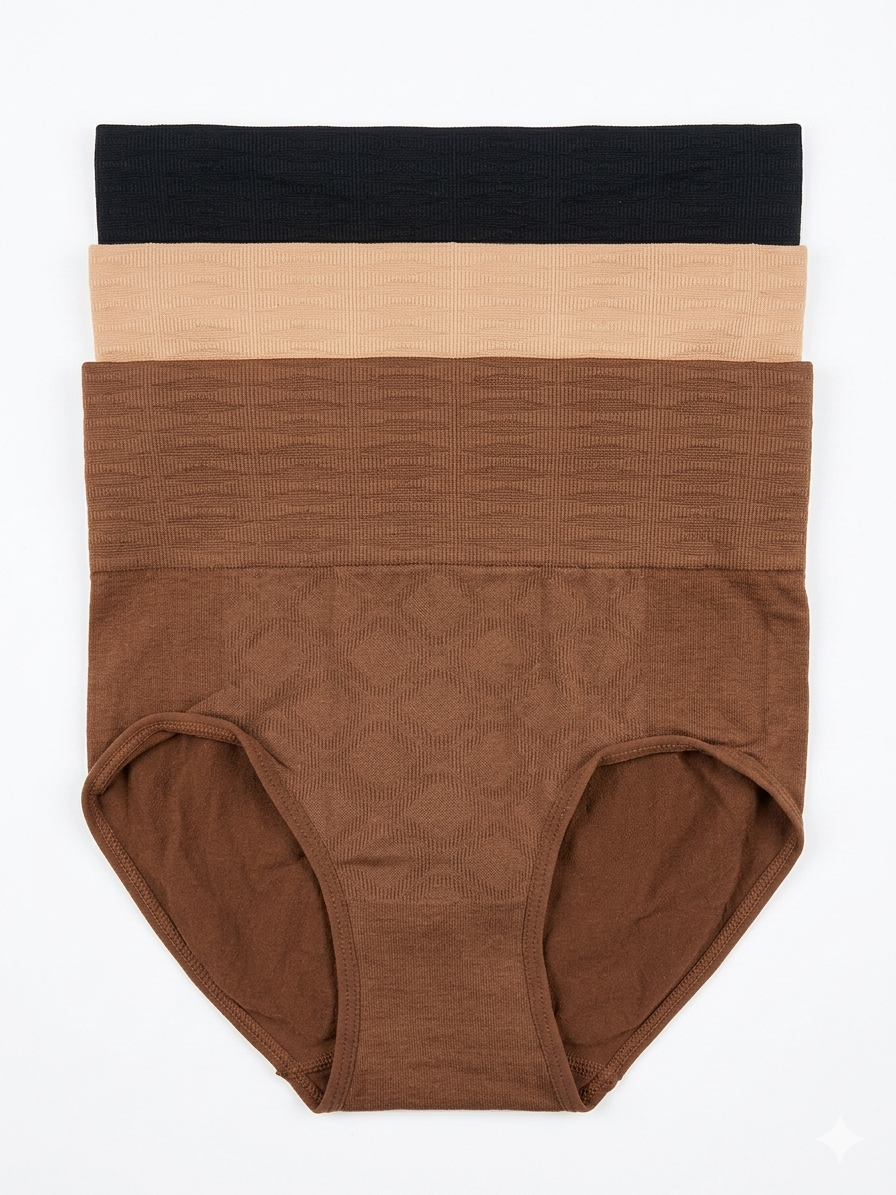 Shapewear 3 On a Hanger - Boy Short Black / Camel/ Mocha