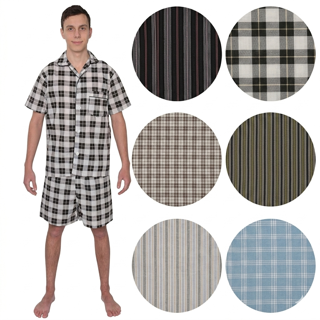 Men´s Pajama Short Sleeve w/ short pant Multicolor